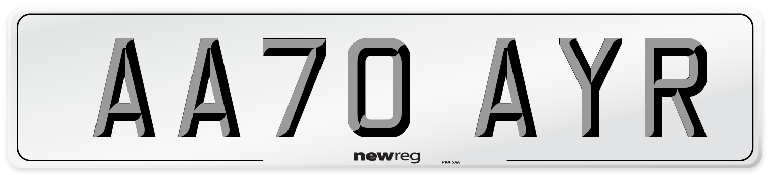 AA70 AYR Number Plate from New Reg